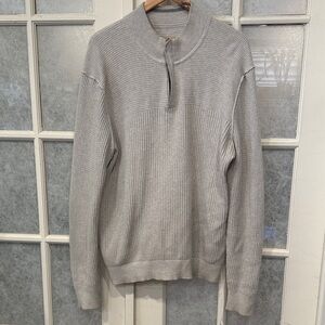 Tommy Bahama Cashmere blend Light Gray Zip-Up Sweater Sz XL